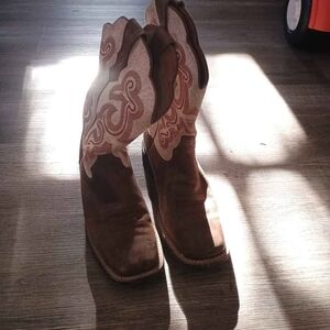 Ariat Brown and Cream Women's Western Boots 8